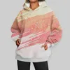 Hoodies femininos tie dye impresso topo feminino casual 2023 outono fino manga longa camisolas blusa senhora bolso draw string com capuz