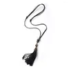 Correntes Genuine Cowhide Tassel Sweater Chain Vintage Bronze Elefante Pingente String Colar Ajustável