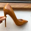 Модельные туфли Коричневые матовые женские элегантные туфли-лодочки без шнуровки на высоком каблуке D'Orsay с острым носком на высоком каблуке 8 см, 10 см, 12 см