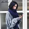 Scarves Maikun Thick Warm Scarf For Women Pure Color Ladies Imitation Cashmere Black Scarf Female Winter To Increase Ahawl 231204