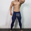 Men's Thermal Underwear Sexy Mens See Through Ice Silk Ultra-thin Transparent Leggings Tight Pants