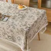 Petite nappe en coton et lin frais, couverture de ménage avec pompon en dentelle, R8T1011