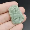Certified Lavender Green Natural Type A Jade Jadeite Carved Dragon Bead Pendant