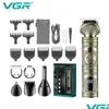 Rasoirs électriques VGR Kit de toilettage tondeuse à cheveux 6 en 1 tondeuse nez rasoir corps professionnel rechargeable métal Vintage V-106 Drop de Dhdsi