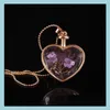 Pendant Necklaces Flower Necklace Heart Pendants Aromatherapy Pendant Necklaces Jewelry Dry Flowers Per Vial Bottle Drop Delivery Jewe Dh4Vz