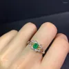 Cluster Rings CoLife Jewelry Fashion Silver Ring For Young Girl 4 5mm Natural Colombia Emerald 925