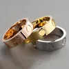 3 taladros 3 anillo de tornillo mujer 5 mm acero inoxidable pulido oro rosa circón joyería de moda día de San Valentín regalo de pareja para novia 180G