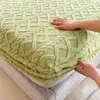 Sängkläder set soild färg tafta madrass täcker vinter varm mjuk bekväm monterad ark säng inget slipskydd 2023 231204