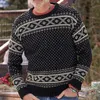 Men's Sweaters Autumn Sweater Men Casual Print Long Sleeve Pullover Plus Size Knitted Slim O-neck Male Pattern Sweate