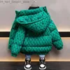 Down Coat Boys Cotton-Padded Jacket Winter New Kids Fashion Printed Hooded Thicked Cotton Coat 3-12y Children's Clothing Trend Q231205