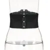 Belts Black Studded Star Wide Lace Up Corset Sexy Waist Belt Underbust Bustier Women Cropped Top Elastic