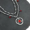 Kedjor Klassisk amerikansk drama Home of the Dragon Season 1 Princess Rhaenyra Targaryen Red Ruby Necklace Fashion Jewelry Gift258V