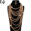 FY Europe and the United States fashion exaggeration multi-layer pearl necklace long sweater chain jewelry Y2007301656