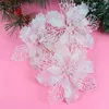 Decoratieve bloemen 12 stuks Kerstornament Decor Boom Hangende Hanger Holle Simulatie Glitter Poinsettia Buiten Kunstmatig