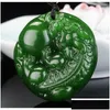 Pendant Necklaces Pendant Necklaces Nelace Jewelry Statue Jade Green Pixiu Natural Jasper Amet Drop Delivery Jewelry Necklaces Pendant Dhggs