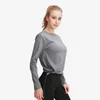 Summer Yoga Top Female Long -Sleeved Yoga kläder Loka Running Sports Fast Dry Fitness Clothes Women's Elasticity Shirts With LU LOGO