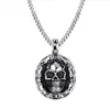 Mens Bike Necklaces Stainless Steel Vintage Skull Motorbike Chain Pendant Necklace for Men Boy Punk Style Jewelry PN-706291V