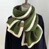 Sjaals Koreaanse stijl winter warme wollen sjaal voor dames Ontwerp Gestreepte elastische gebreide sjaals Vrouwelijke bandana Dikke halsdoek Sjaal 231205