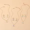 Necklace Earrings Set Fashion Cute Animal Kids Jewerly Sets For Women Small Fresh Butterfly Ins Wind Suit