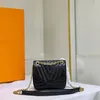 Bolsa feminina clássica de alta qualidade, bolsa de ombro composta portátil com corrente deslizante, carteira feminina