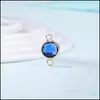 Bedels Groothandel Diy Sieraden Dubbele Haak Bedels 18K Verguld 8Mm Rond Kristal Geboortesteen Drop Levering Sieraden Sieraden Bevindingen Co Dhela