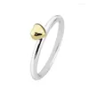 Cluster Rings Puzzle Heart with Light Yellow Gold Color Authentic 925 Sterling-Silver-Jewelry186s