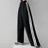 Pantalon femme SUOCHAO mode couleur unie taille haute décontractée cordon de serrage ample sport