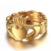 Anéis de casamento clássico estilo Irlanda do Norte Claddagh coração amor anel glamour senhoras festa jóias2269