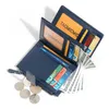 Portefeuilles vintage korte ritsleer multifunctionele herenportemonnee Business Portable Simple Mini Loose Leaf Coin