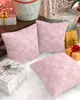 Cushion/Decorative Pillow 2/4PCS Christmas White Snowflake Pink Background Waterproof Decorative Sofa Throw Pillow Cover Case Garden Patio Cushion Covers 231204