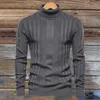 Erkek Sweaters Sonbahar Kış Erkek Kazak Şeritli Katı İnce Mide Boksörler Sıkıştırma Zayıflama En İyi Erkekler İç Yelek 4x