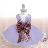 Robes à paillettes pour petites filles, tenue Tutu de fête d'anniversaire, de mariage, de baptême, à fleurs, mignonne, princesse de bal pour enfants