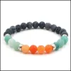 Charme Pulseiras Pedra Chakra Pulseira Weathering Ágata Cura Homens Mulheres Jóias Elastic Bead Drop Delivery Dhthk