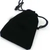 Black Velvet DrawString Bag 20x30cm8 x 12 tum Makeup smycken Set Gift Pouch Storage Sack268L