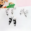 Boucles d'oreilles paire 2023 mode chat mignon blanc noir accrocher émail Kitty Piercing oreille femmes filles bijoux Stud Effi22293r