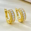 14K GOUD Moissanite Diamond Hoop Earring 100% Real 925 Sterling Silver Party Bruiloft oorbellen voor vrouwen Betrokkenheid sieraden Gift