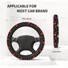 Pokrywa kierownicy dzwonki choinki czerwony prezent na okładkę samochodu mody elastyczne materiały bez poślizgu odpowiedni dla większości modeli