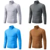 Men tröja 2023 Vinter Ny enkel fast färg Fashion Men's Casual High Neck Underlay Sweater 254