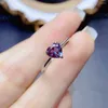 Küme halkaları zarif Alexandrite Solitaire Ring Art Deco Kalp Nişanlığı Haziran Doğum Taşı Vaat Hediye