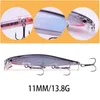 10 pcsProleurre 1 pièces Minnow leurre Laser dur appât artificiel 3d yeux 11 cm 14g pêche Wobblers plongée 0 2 m-1 m manivelle ménés C19293p