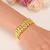 Large 17mm hommes or jaune 18K GF véritable ID BRACELET montre solide maillon de chaîne 20cm contenant environ 30% ou plus d'un alliage 266D