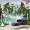 Papel tapiz 3d personalizado po mural paisaje chino cascada Fondo pared decoración del hogar sala de estar papel tapiz para habitación para paredes 3 d304p