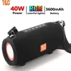 Bilgisayar Sers TG TG322 PMPO MAX 40W Taşınabilir Bluetooth Ser 3600mAH RGB LED Işık Kablosuz Su Geçirmez Açık Subwoofer Stereo Loudser 231204