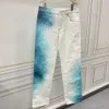 Shibori tryckt denim Regular Pants Spring Autumn Jeans For Mens Brand Clothing Fashion Male Denim Trousers Top Quality Elastic Men Denim Pants 8589