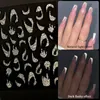 Naklejki naklejki 3D Odbij paznokcie złoto brokat francuskie linie paski geometrii DIY Dekoracje sztuki manicure suwaki 231204