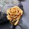 Wedding Rings Ethiopia Dubai Rose Gold Color For Women Girls Flower Simple Finger Trend Ring Jewelry PartyWedding314P