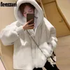 Kadınlar Kürk Sahte Kürk Nerazzurri Kış Beyaz Büyük Boyu Sahte Kürk Ceket Kadınları ile Kadınlar için Kadınlar İçin Kore Moda Giysileri 231204
