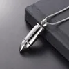 Top Polishing Bullet Urn Ash Holder Keepsake Jewelry Men Women Necklace Stainless Steel Cremation Pendants and Charms275K
