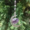 Crescent Moon Crystal Quartz Quartce Lustro Charror Charms Witchy Window Decor Mini wiszący Suncatcher Garden Decorations2716