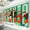 Naruto-Tapete, japanischer Anime, 3D-Wandbild, Kinderzimmer, Jungen-Schlafzimmer, TV-Hintergrund, benutzerdefinierte Cartoon-Tapete, Wohnzimmer, große Wand276V